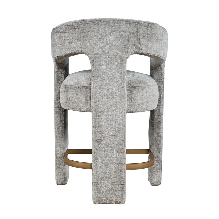 Grey Upholstered Stool - Adams Furniture