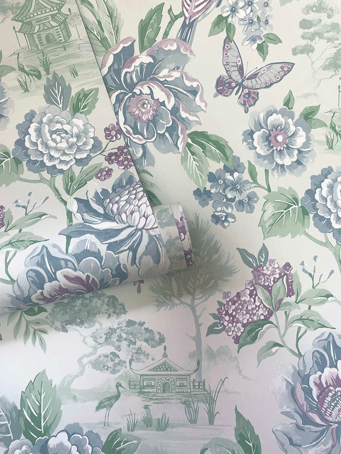 Roll of Hana wallpaper in Blue