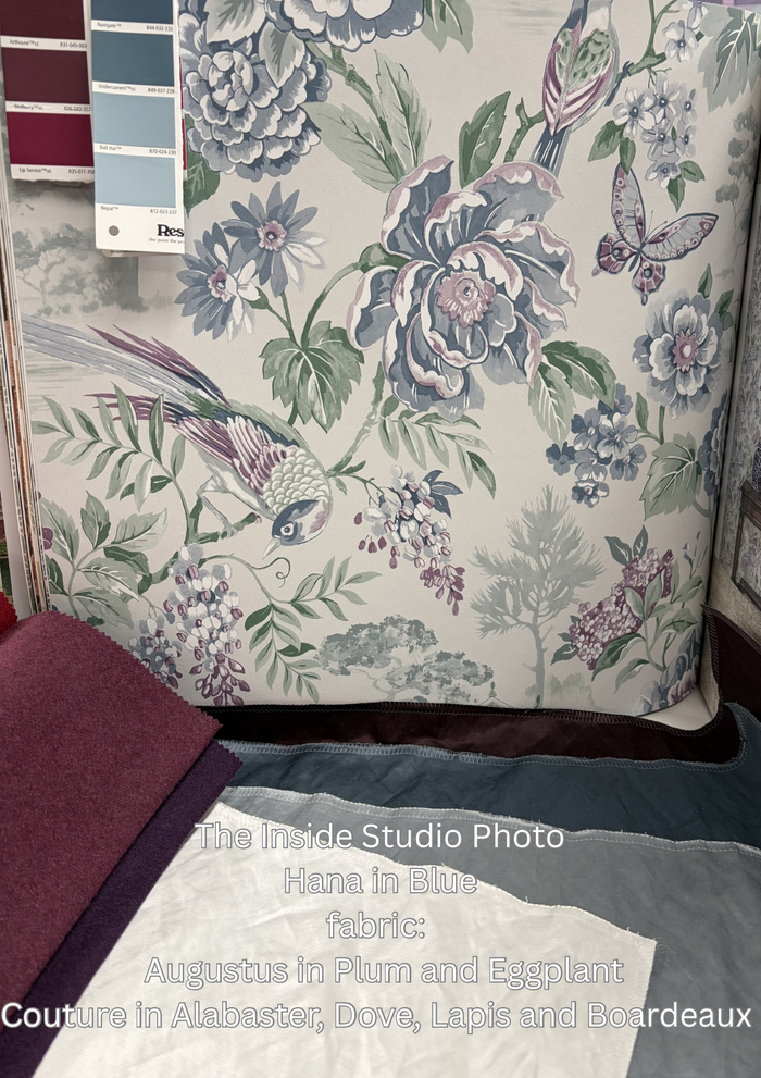 Hana – Japanese Floral Wallpaper – Blue