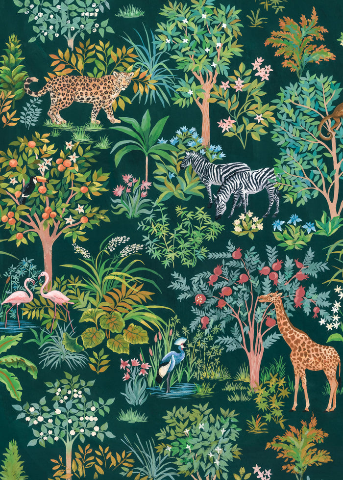 Happy Jungle - Custom Sized Mural Wallpaper (per m2)