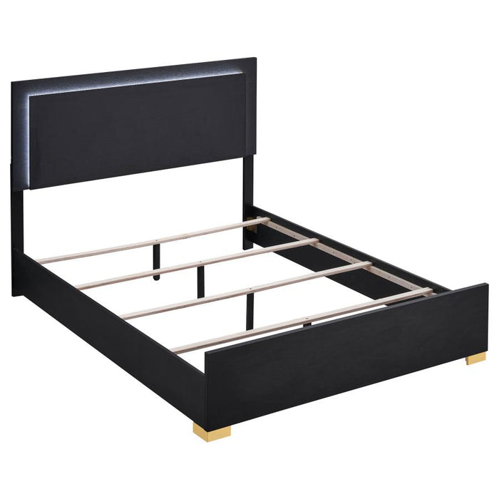 Harmony Full LED Panel Bed Black - Adams Furniture
