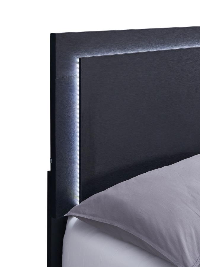 Harmony Full LED Panel Bed Black - Adams Furniture