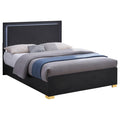 Harmony Queen LED Panel Bed Black - Adams Furniture
