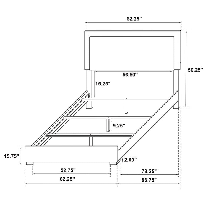 Harmony Queen LED Panel Bed Black - Adams Furniture