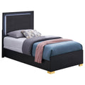 Harmony Twin LED Panel Bed Black - Adams Furniture