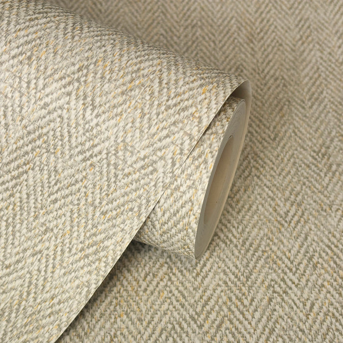 Harris Texture - Textured Herringbone Wallpaper - Natural