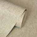 Harris Texture - Textured Herringbone Wallpaper - Natural