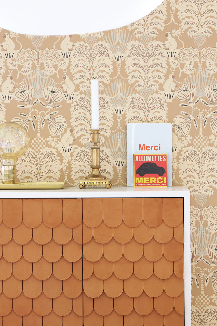 Hello Monkey Wallpaper - Camel Brown