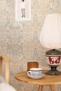 Hello Monkey Wallpaper - Pale Sage Green