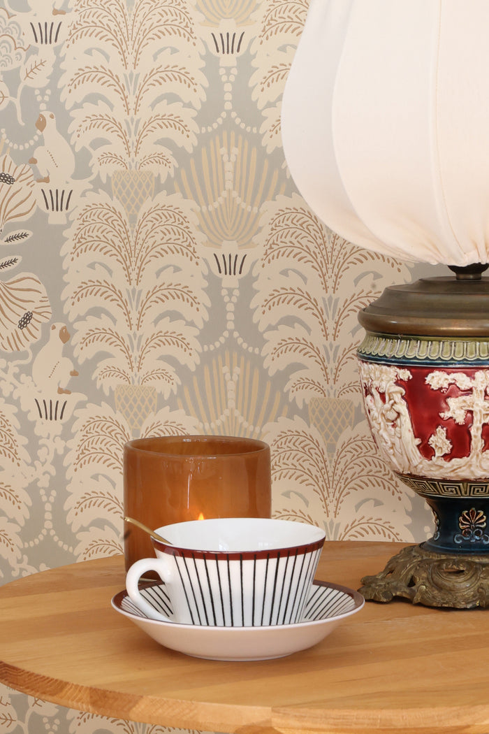 Hello Monkey Wallpaper - Pale Sage Green