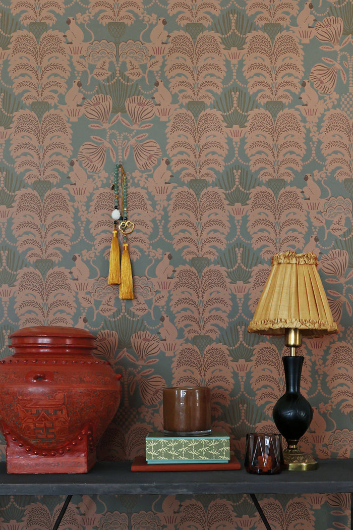 Hello Monkey Wallpaper - Rosemary Green