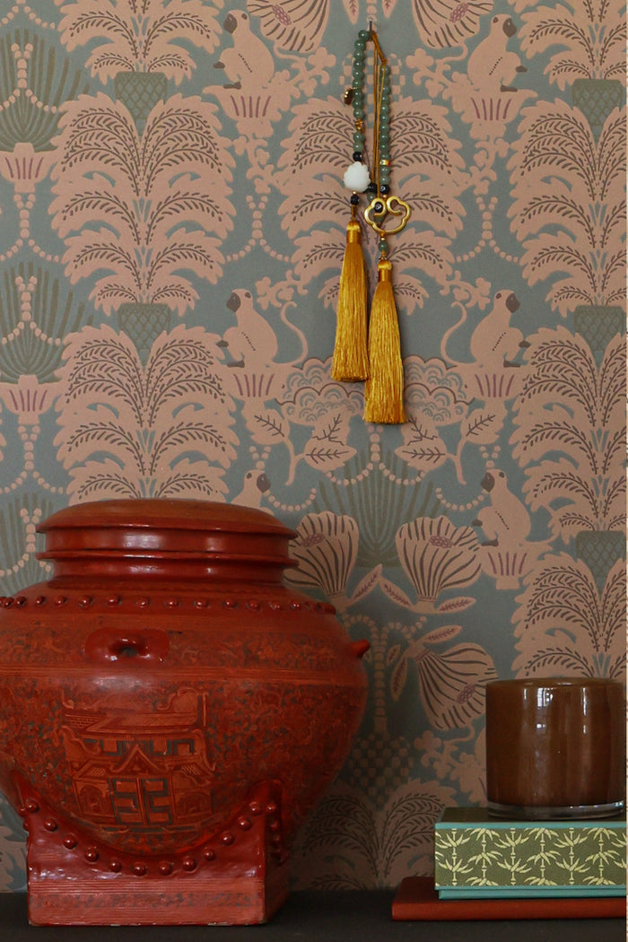 Hello Monkey Wallpaper - Rosemary Green