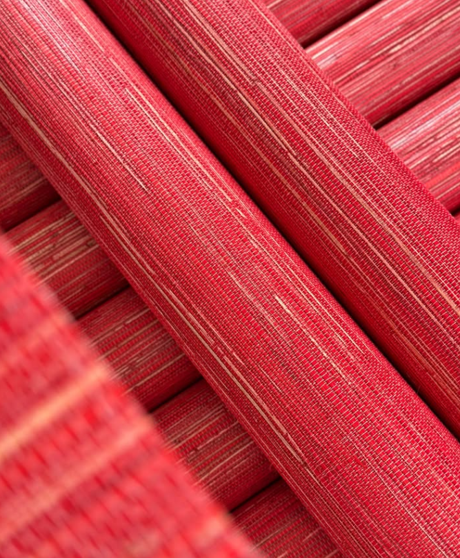 Hemp Revolution - 100% Hemp Wallpaper - Rose Red