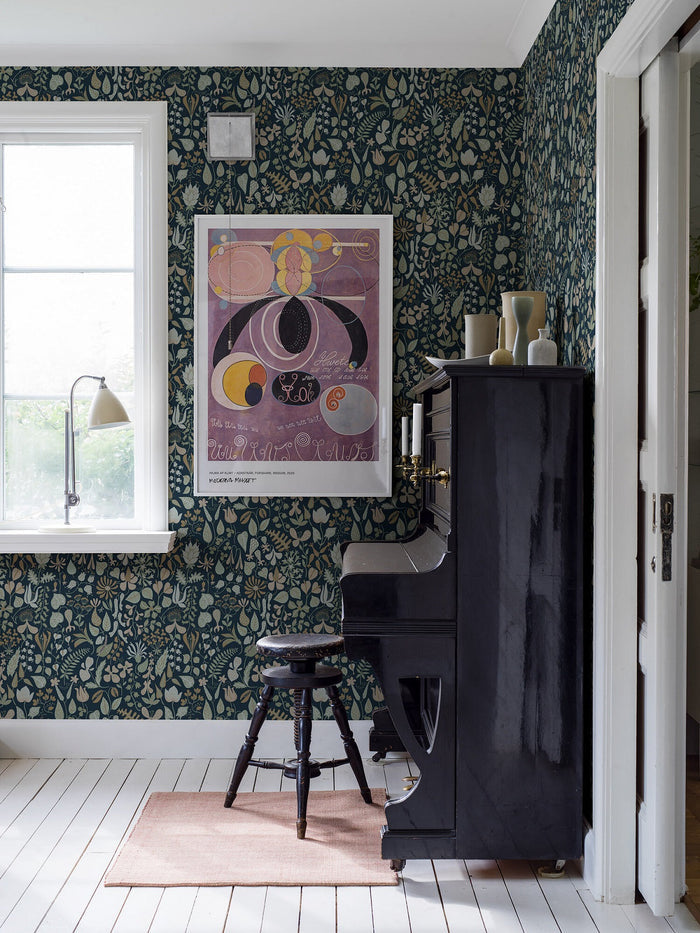 Herbarium Wallpaper - Blue