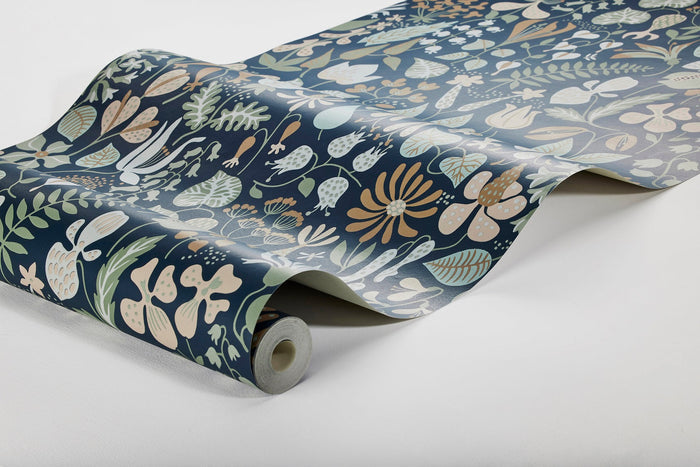 Herbarium Wallpaper - Blue