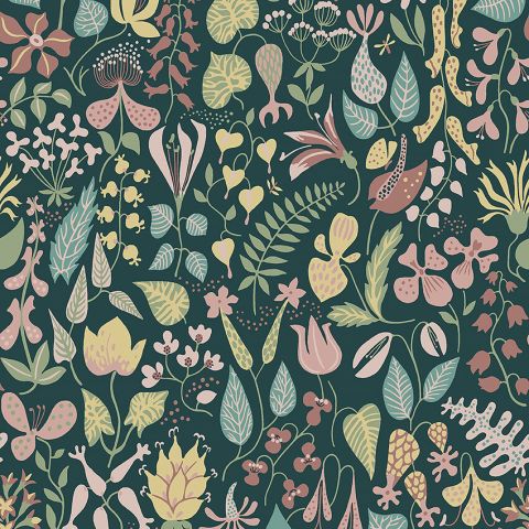 Herbarium Wallpaper - Green