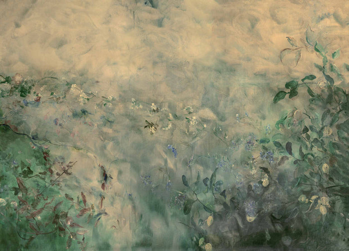 Heroidas Floral Oil Painting - Grapeleaf - Custom Sized Wallpaper Mural (per m2)