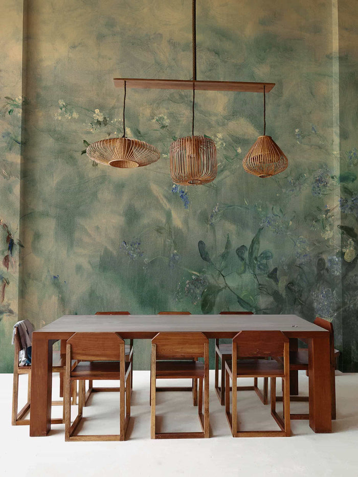 Heroidas Floral Oil Painting - Grapeleaf - Custom Sized Wallpaper Mural (per m2)
