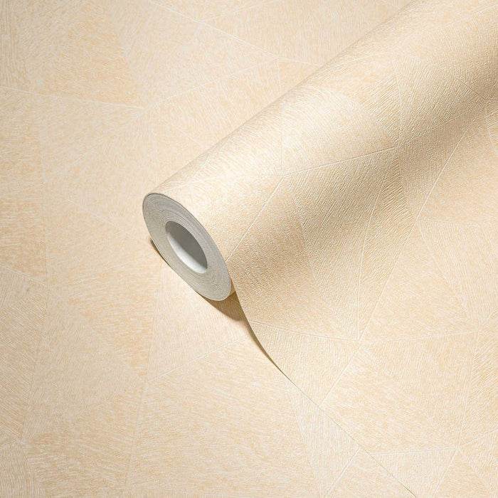 Hexagon Textured Vinyl Wallpaper - Cream