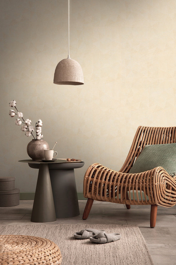 Hexagon Textured Vinyl Wallpaper - Cream