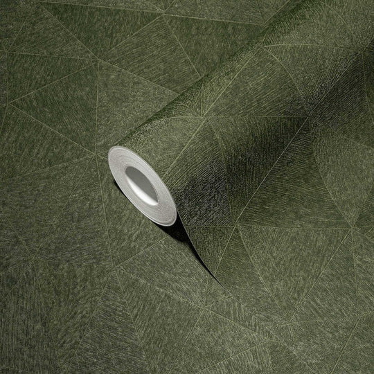 Hexagon Textured Vinyl Wallpaper - Green