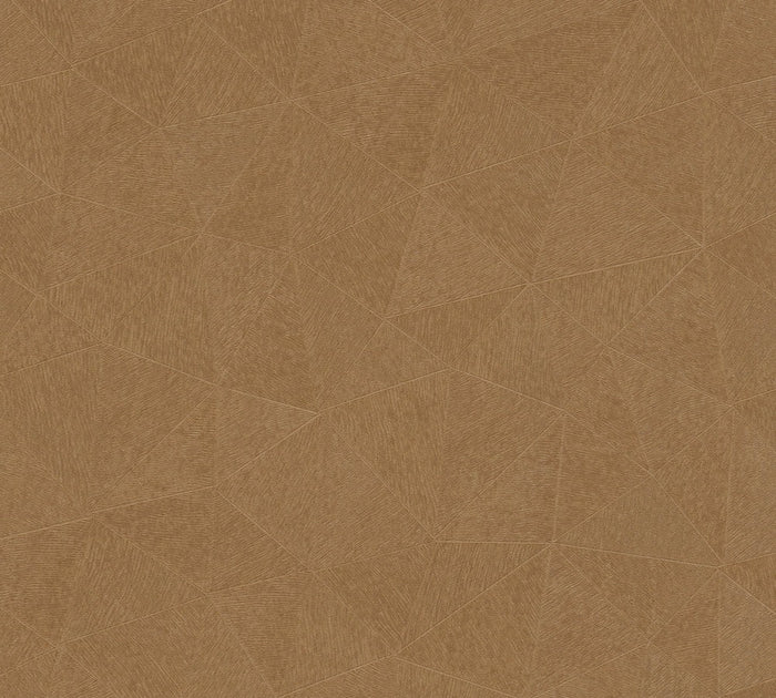 Hexagon Textured Vinyl Wallpaper - Ochre Brown