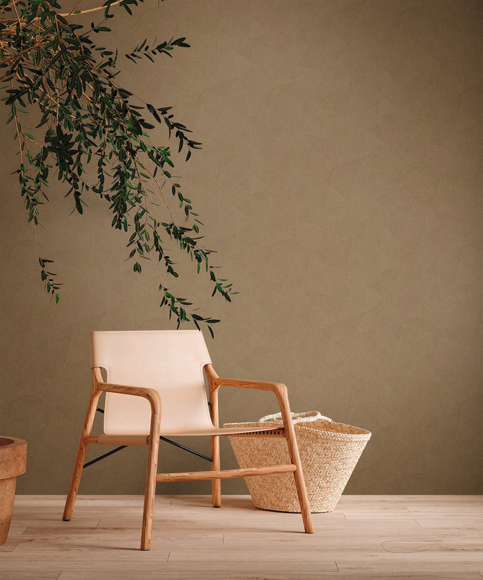 Hexagon Textured Vinyl Wallpaper - Ochre Brown