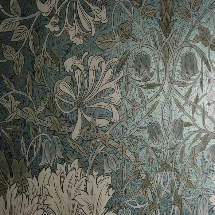 Honeysuckle and Tulip Wallpaper - Peacock