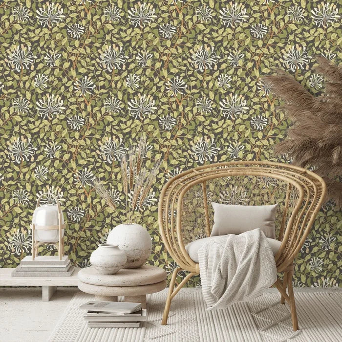 Honeysuckle Leaf Trail Wallpaper - Ohpopsi - Chalkboard