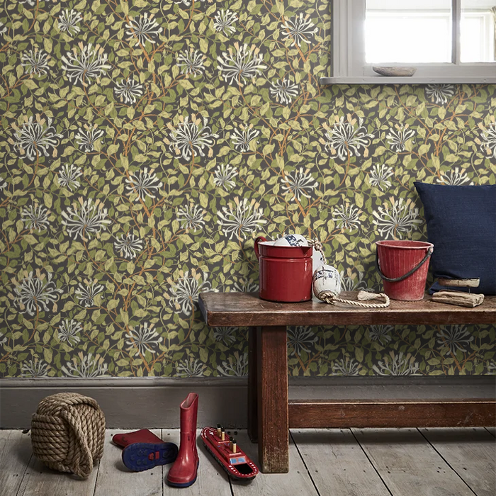 Honeysuckle Leaf Trail Wallpaper - Ohpopsi - Chalkboard