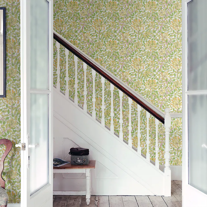 Honeysuckle Leaf Trail Wallpaper - Ohpopsi - Sunshine Yellow