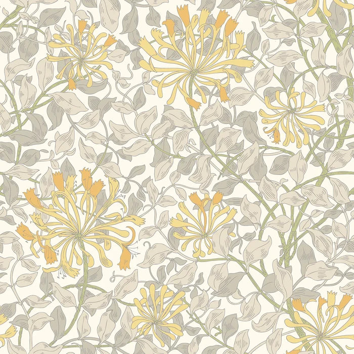 Honeysuckle Leaf Trail Wallpaper - Ohpopsi - Warm Grey