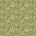 Honeysuckle Wallpaper - Green/Coral Pink