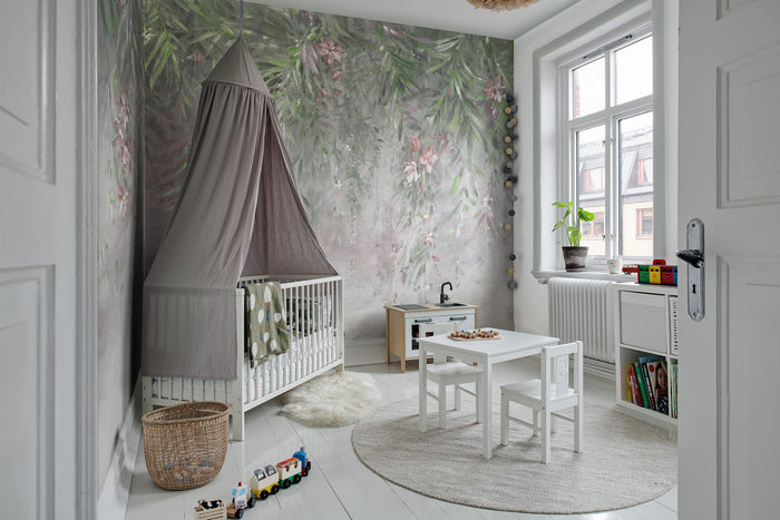 Honolulu - Green - Custom Sized Wallpaper Mural (per m2)