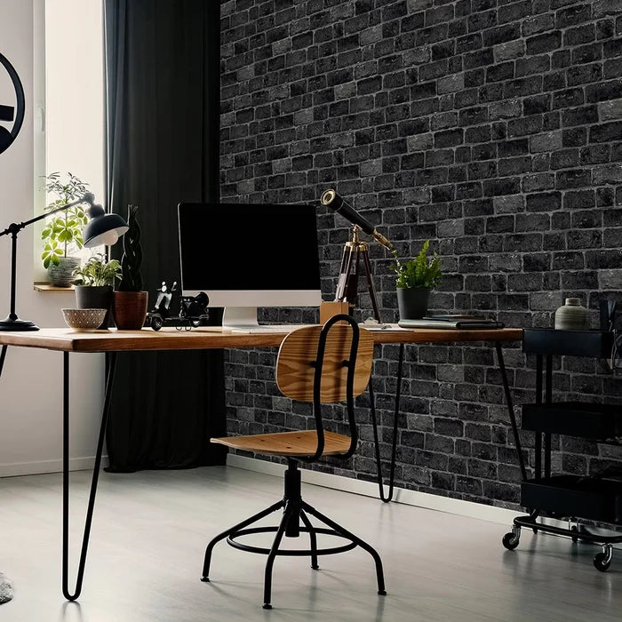 House Brick Wallpaper - Charcoal