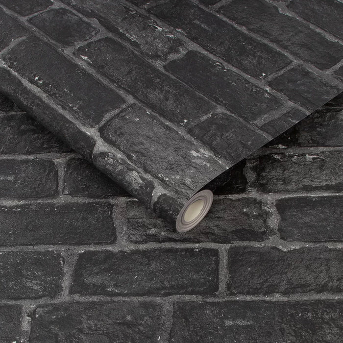 House Brick Wallpaper - Charcoal