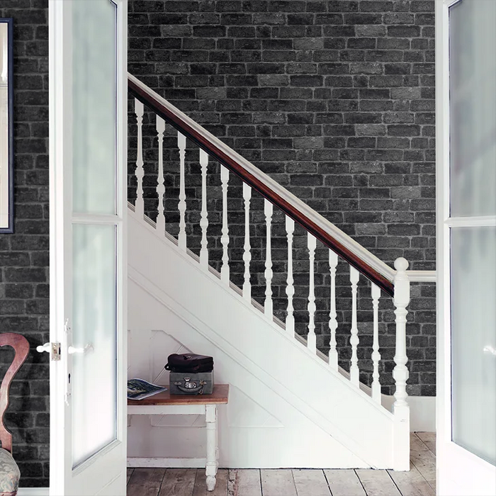 House Brick Wallpaper - Charcoal