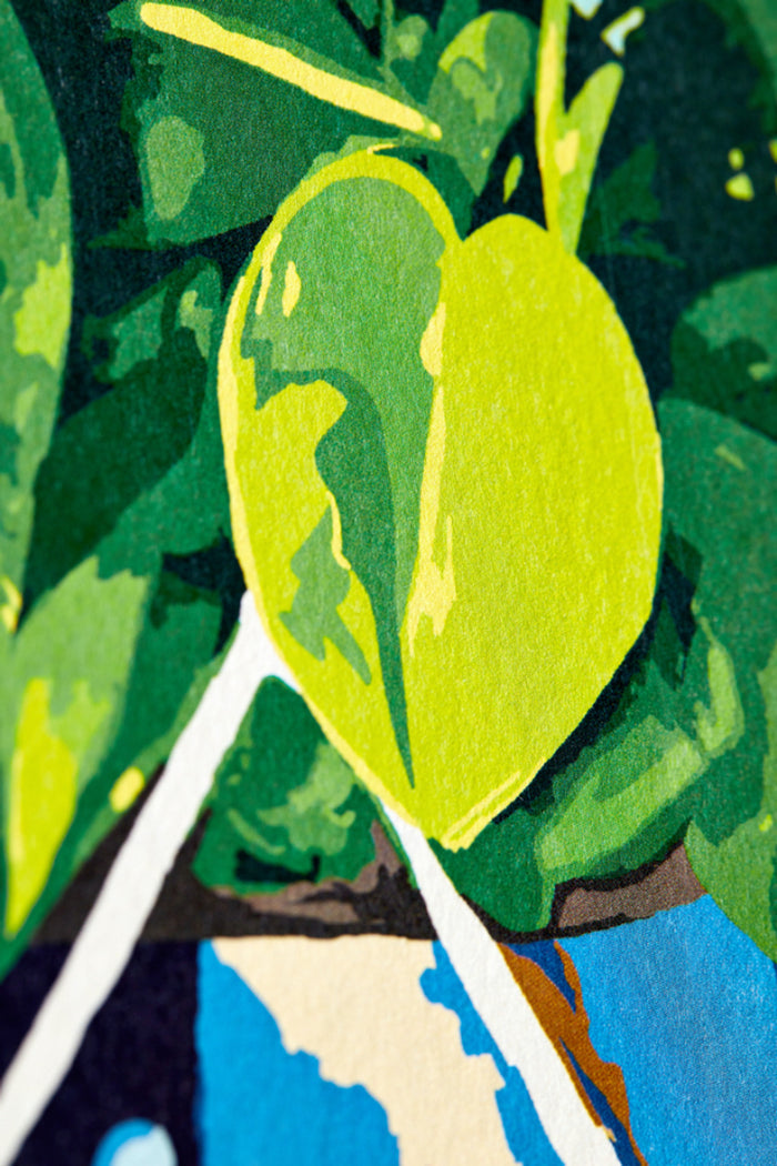 Houseplant Wallpaper - Cerulean Twist