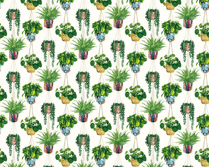 Houseplant Wallpaper - Green/Ivory
