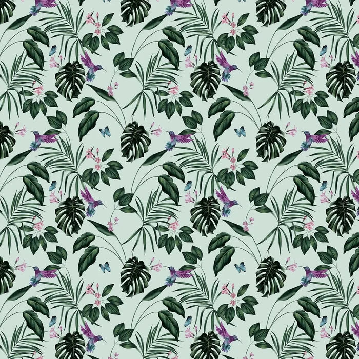 Hummingbird Wallpaper - Ohpopsi - Duck Egg