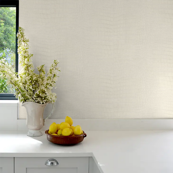 Imitation Crocodile Leather Wallpapers - Cream
