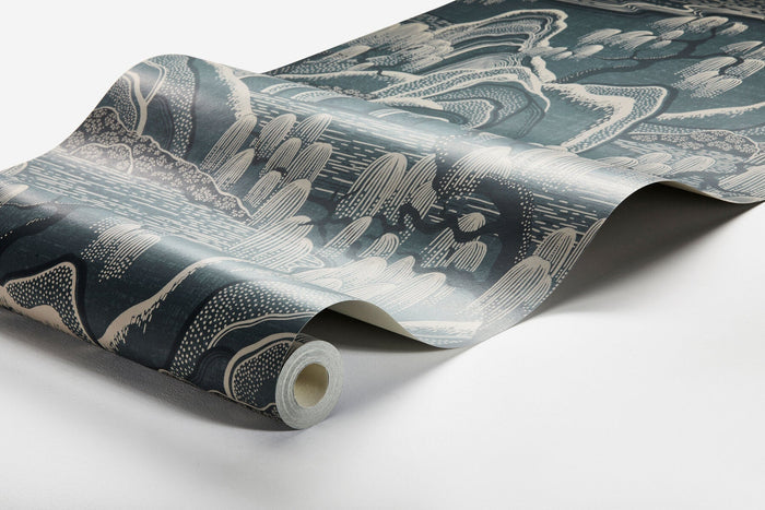 Indigo Garden Wallpaper - Blue/Beige