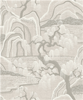 Indigo Garden Wallpaper - Neutral / Light Grey