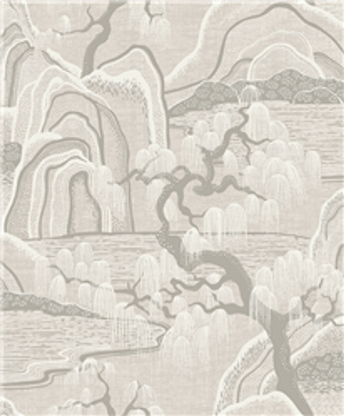 Indigo Garden Wallpaper - Neutral / Light Grey