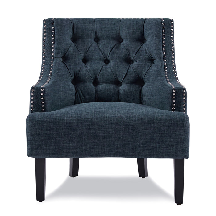 Indigo Nailhead Accent Chair - Adams Furniture