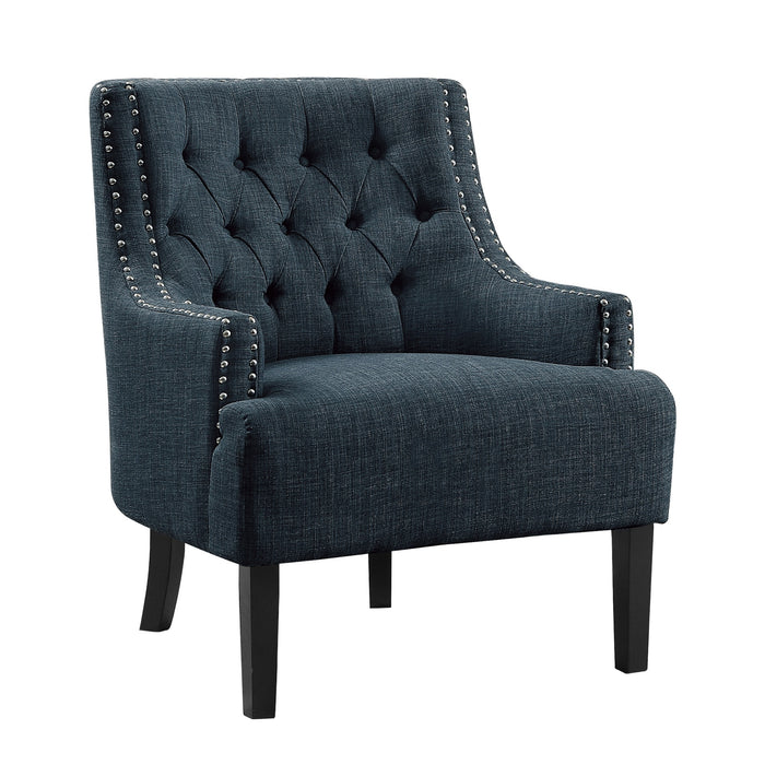 Indigo Nailhead Accent Chair - Adams Furniture