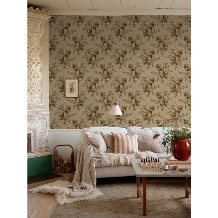 Ingeborg Wallpaper - Brown/Gold
