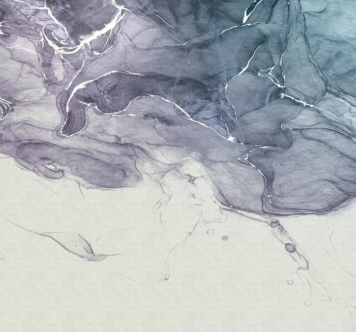 Ink Blue Fluid with Gold - Custom Sized Wallpaper Mural (per m2)