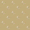 Isadora ochre wallpaper with small daisy sprigs on a warm golden background