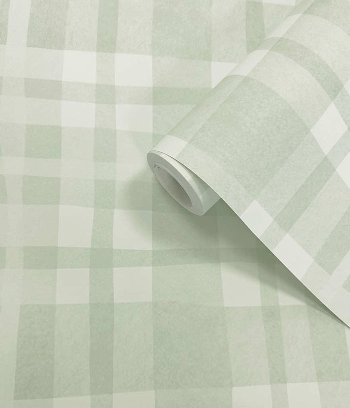 Ivy Plaid Wallpaper - Sage